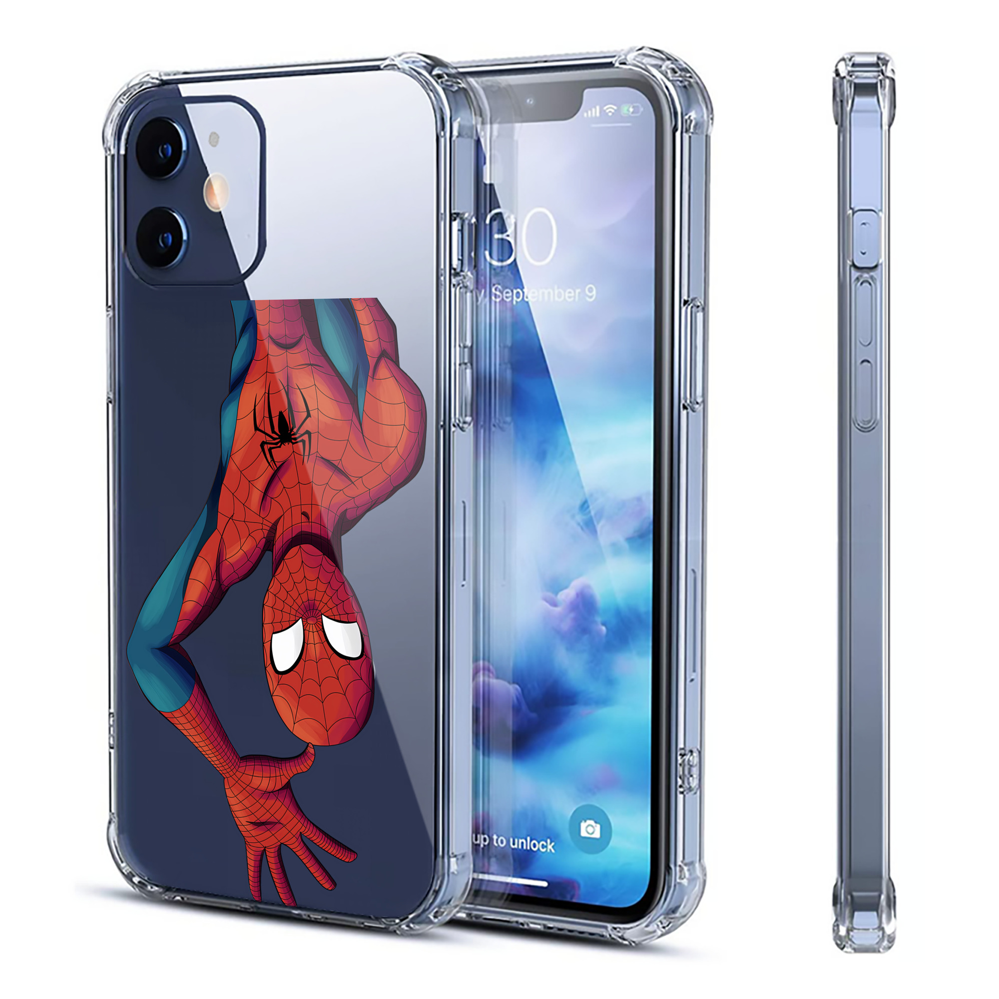 （画像用） Spider Man スパイダーマン 【iPhone 12シリーズ対応】透明スマホケース（クリアソフトケース）